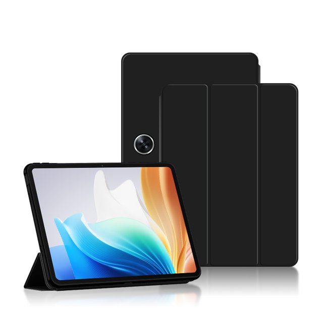 Étui pour OnePlus Pad Go 2023 11,35 Pouces à Trois Volets, Support Rabattable, Étui de Protection Souple en TPU pour OPPO Pad Air 2 11,4 Pouces, Étuis pour Tablette Noirs OnePlus Pad Go 11,35