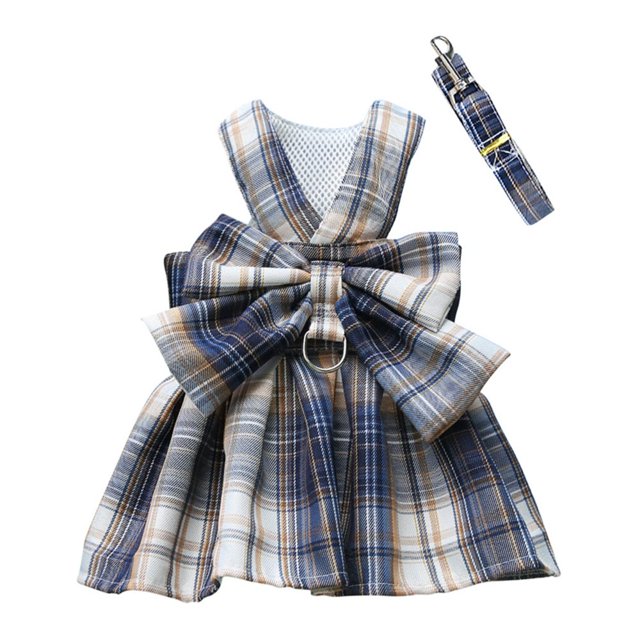 Lattice Dog Dress Clothes Classic Dog Collars And Harnesses Leash Rope For Small Medium Puppy Chihuahua Clothes Yorkie
