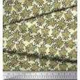 thumbnail image 2 of Soimoi Polyester Crepe Fabric Leaves & Floral Block Decor Fabric Printed Yard 52 Inch Wide, 2 of 3