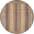 thumbnail image 1 of Ahgly Company Tapis d'Intérieur Ronds Abstraits Brun Gingembre Vert de Style Oriental, 5 Pieds Rond, 1 of 6