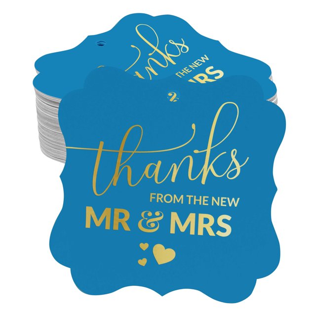 Inkdotpot Real Gold Foil Bracket Shape Paper Hang Tags Thanks From The New Wedding Favor Tags Pack Of 50