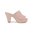 thumbnail image 3 of BLISSFUL STEP Women's Chunky Heels Platform Open Toe Slides Sandals Dust Pink 8.5, 3 of 7