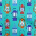 thumbnail image 1 of oneOone Tissu Polyester Lycra Turquoise Bleu Lanterne Rétro Projets de Couture Tissu Imprimé au Mètre 56 Pouces de Large, 1 of 5