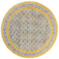 thumbnail image 1 of Casavani Custom Handwoven Cotton Round Bedroom Rug, Yellow 3x3 feet, 1 of 5