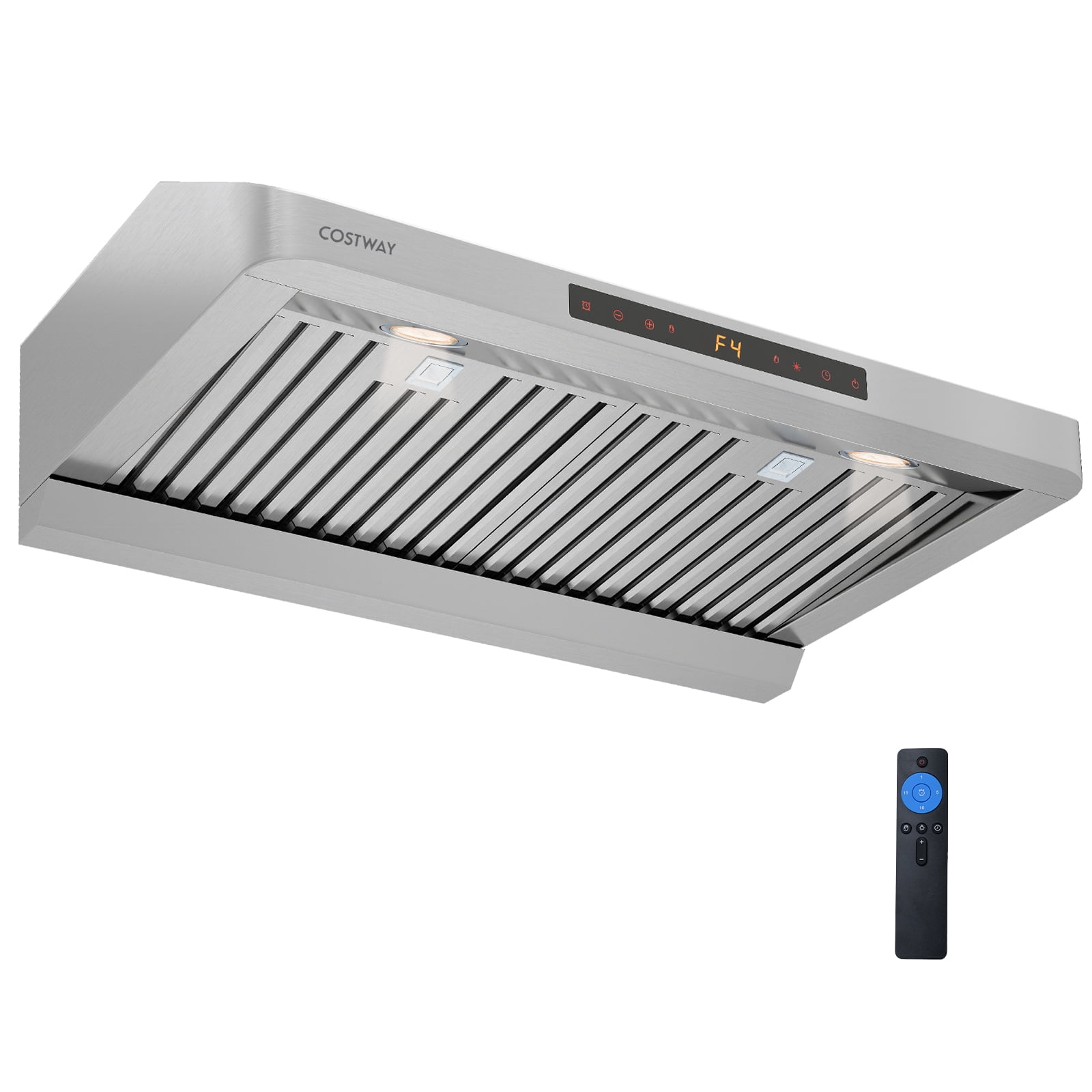 Hotte sous cabinet Gymax de 30 po 900 CFM avec collecteur d'huile, 4 vitesses de ventilateur, minuterie