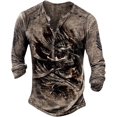 thumbnail image 1 of ORUYROP T-Shirt Rétro Cool à Motif Crâne pour Hommes, Manches Longues, Mode (A,m), 1 of 5