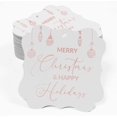 thumbnail image 2 of Inkdotpot Real Rose Gold Foil Merry Christmas & Happy Text Tags Favor Bracket Shape Hang Pack Of 50 Paper Tags, 2 of 7