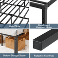 thumbnail image 4 of Yaheetech Metal Platform Bed Frame with Steel Slat Support, King, Black, 4 of 9