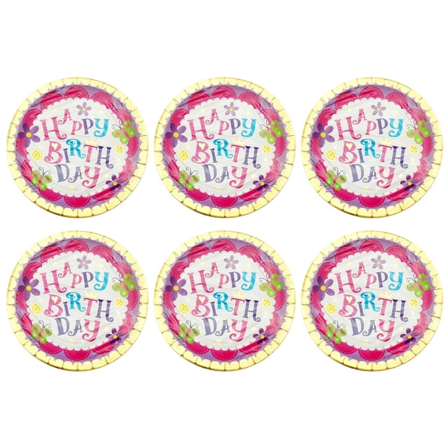6Pcs Disposable Cakes Paper Tray Day Paper Plates Dessert Plates Paper Plates Round Cake Boards Dessert Plates Cardboard Circle Bases for Birthday Day, Type 4
