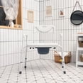 thumbnail image 2 of Costway 3-in-1 Bedside Commode Portable Toilet w/ Adjustable Height & Drop-arm, 2 of 10