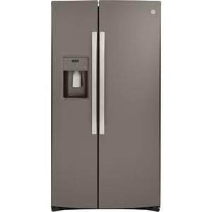 GE 21.8 Cu. Ft. Réfrigérateur latéral de contre-dépôt, ardoise - GZS22IMNES