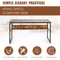 thumbnail image 4 of Costway 55'' Industrial Computer Desk  w/ Storage Shelf  Adjustable Foot Pads Home Office, 4 of 9
