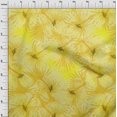 thumbnail image 4 of oneOone Velvet Yellow Fabric Tropical Abstract Leaf Craft Projects Decor Fabric Printed By The Yard 58 Inch Wide, 4 of 4