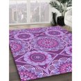 thumbnail image 3 of Ahgly Company Machine Washable Indoor Round Transitional Dark Orchid Purple Area Rugs, 7' Round, 3 of 7