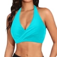 thumbnail image 1 of Haut de Bikini Rehausseur pour Femmes Col en V Couverture Complète avec Bretelles Réglables et Fermeture à Boucle, 1 of 4