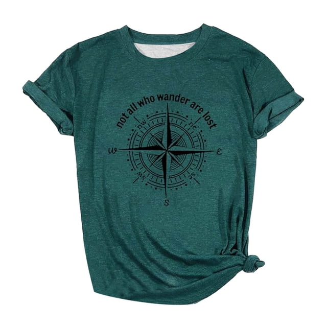 T-shirt Graphique Décontracté à Manches Courtes pour Femme, Col Rond, Haut Confortable pour le Quotidien pour le Printemps, l'Été et l'Automne