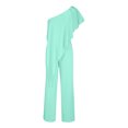 thumbnail image 4 of Besolor Women's 2024 Summer Casual Elegant Jumpsuits Ruffle a Shoulder Long Pants Wide Leg Rompers for Work Party, 4 of 6