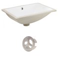 thumbnail image 1 of 18.25-in. W CUPC Rectangle Bathroom Undermount Sink Set In White - Brushed Nickel Hardware AI-20464, 1 of 7