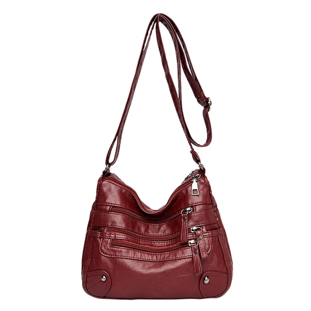 MIASHUI Women Soft Leather Shoulder Bags Classic Designer Crossbody Handbag Purse for Everyday Use