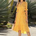 thumbnail image 4 of Chaussures Habillées pour Femmes Mode Décontractée Col en V Chiffon Floral Boho Plage Manches Courtes Robe Manches Courtes Robe Boho Plage Robe Courte Boho Sandales Mode pour Femmes, 4 of 4