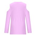 thumbnail image 5 of Yuyuzo Womens Tunic Tops Cold Shoulder Long Sleeve Shirts Loose Solid Color Lightweight Tee Tops, 5 of 5