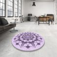 thumbnail image 4 of Ahgly Company Machine Washable Indoor Rectangle Transitional Purple Flower Purple Area Rugs, 2' x 4', 4 of 7