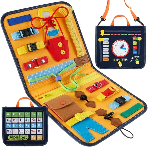 Planche d'Activités pour Tout-Petits, Planche Sensorielle pour la Motricité Fine, Jouets Montessori, Activités pour Tout-Petits pour Voyage, Voiture, Avion