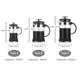 thumbnail image 2 of Meterk French Press Coffee&Tea Maker Heat Resistant Borosilicate Coffee Pot For Home Office High-Density Stainless Steel Filter, 1000Ml, 2 of 7