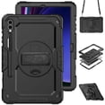 thumbnail image 2 of For Samsung Galaxy Tab S9 S8 Ultra 14.6 S7 Plus FE 12.4 11 inch Case Shockproof Kids Stand Tablet Cover+PET Film+Shoulder Strap BK-ROS S8 Plus 12.4 inch, 2 of 6