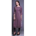 thumbnail image 3 of Bimba Robes Longues Droites pour Femmes Imprimées Manches 3/4 Vêtements Indiens, 3 of 6