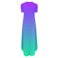 thumbnail image 5 of Yuyuzo Robes Femmes 2025 Printemps Été Manches Courtes Décontractées Fluides Robe Maxi Ample Tendance Plage Longue avec Poches, 5 of 5