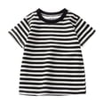 thumbnail image 1 of WRKEKC T-Shirts pour Garçons, Hauts d'Été pour Garçons, T-Shirts de Sport à Manches Courtes Décontractés d'Été pour Enfants à Col Rond à Rayures Imprimées, 1 of 5