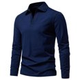 thumbnail image 2 of Hauts d'Automne à Manches Longues pour Femmes Mode Homme Décontractée Couleur Unie Blouses Chemises à Col Rabattu à Manches Longues Femmes Chandails 2024 S-59 Bleu Marine TG, 2 of 4