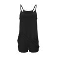 thumbnail image 1 of Yigetop Robe Athlétique avec Shorts! Combinaison-Short Robe pour Femmes, Couleur Unie, Élégante et Décontractée, à Double Poche, Bretelles Réglables, Noir G, 1 of 4