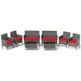 thumbnail image 2 of Costway 8 PCS Patio Furniture Set with Washable Cushions and Tempered Glass Coffee Table, 2 of 9