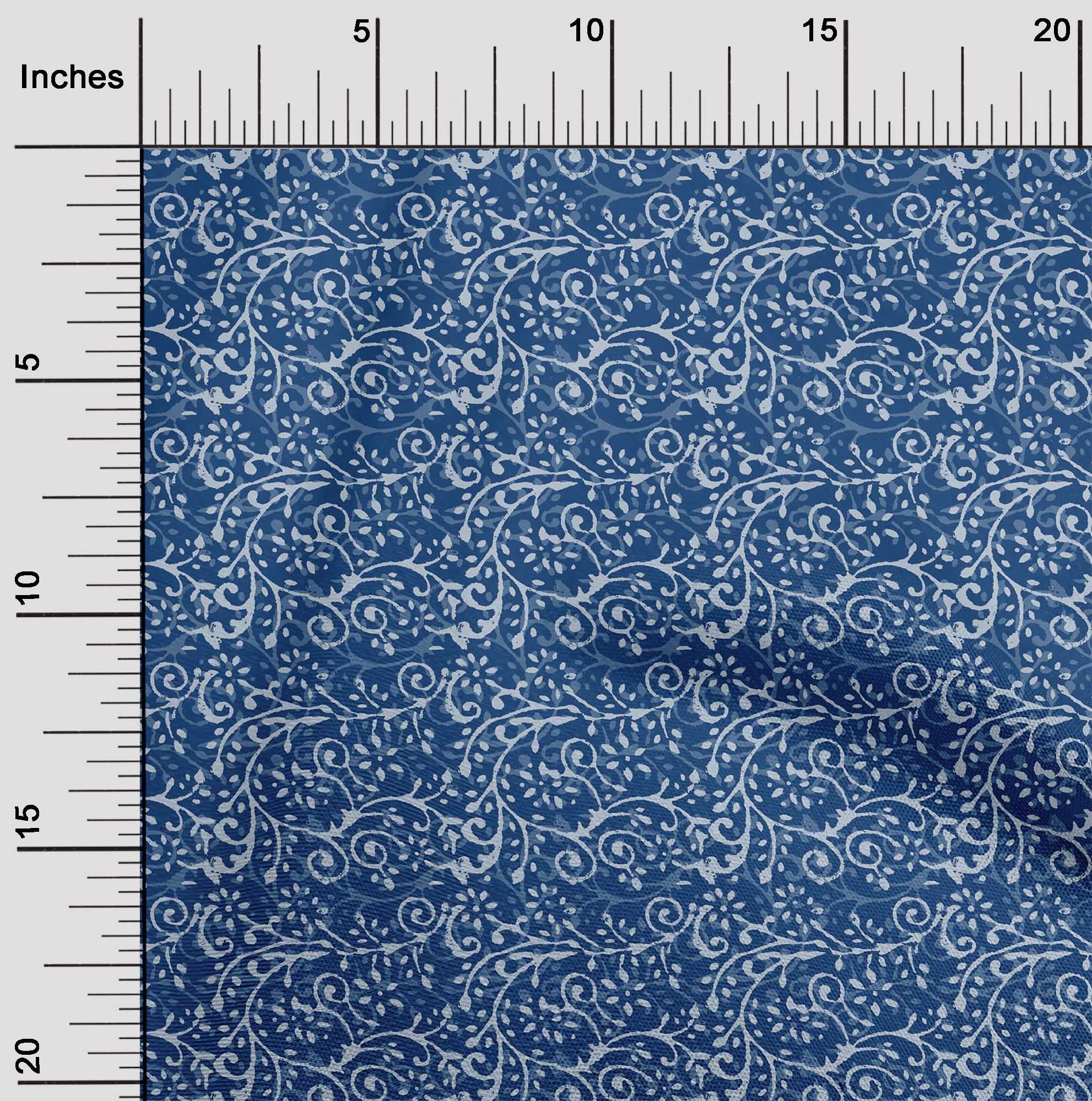 oneOone Georgette Viscose Fabric Leaves & Floral Block Decor Fabric Printed BTY 42 Inch Wide