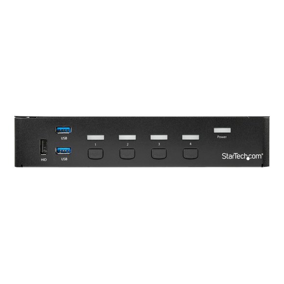 StarTech.com 4 Port DisplayPort KVM Switch - DP KVM Switch with Audio and Built-in USB 3.0 Hub for Peripherals - 4K 30Hz (SV431DPU3A2) - KVM / USB switch - 4 x KVM / audio / USB + 3 x SuperSpeed USB - 1 local user - rack-mountable - AC 120/230 V / DC 9 - 12 V - for P/N: SV431RACK