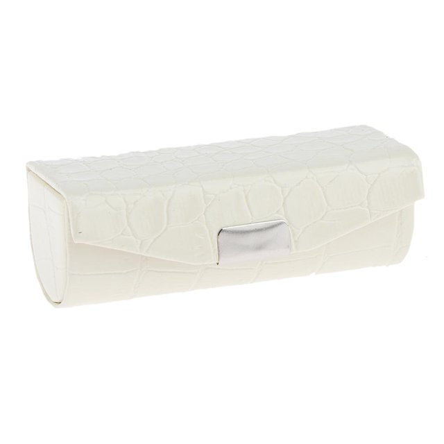 Tachiuwa Étui Porte-Brosses à Lèvres et Rouges à Lèvres Cosmétique avec Miroir - Petit Sac Organisateur de Poche Blanc