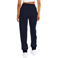 thumbnail image 4 of Pantalon de Survêtement pour Femmes avec Poches Petite Bas Froncé Cordon de Serrage Jambe Droite Pantalon de Survêtement Confortable 2023 Pantalon Ample Coton Pantalon Jogger Ample Noir 2TG, 4 of 5