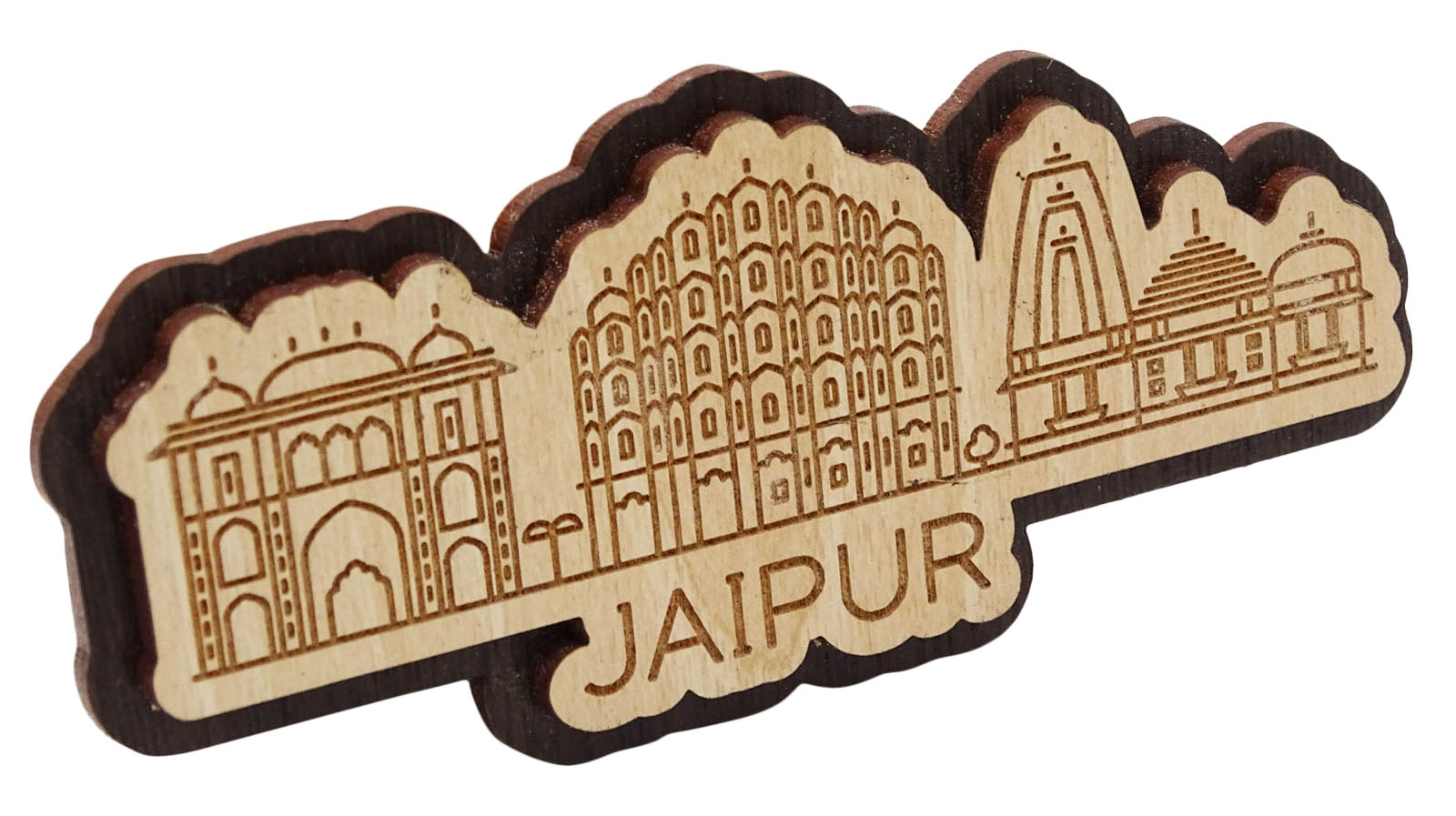 Printtoo Wooden Engraved Jaipur India Monuments Fridge Magnet Souvenir Gift Collectibles