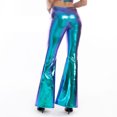 thumbnail image 3 of Pantalon à Taille Élastique pour Femmes Pantalon Évasé Style Boîte de Nuit pour Femmes Pantalon Moulant Micro Extensible Multicolore Pantalon Taille Haute pour Femmes Pantalon pour Femmes à Taille Élastique, 3 of 4