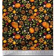 thumbnail image 1 of Soimoi Polyester Crepe Fabric Leaves,Floral & Pumpkin Vegetable Print Sewing Fabric Yard 52 Inch Wide, 1 of 3