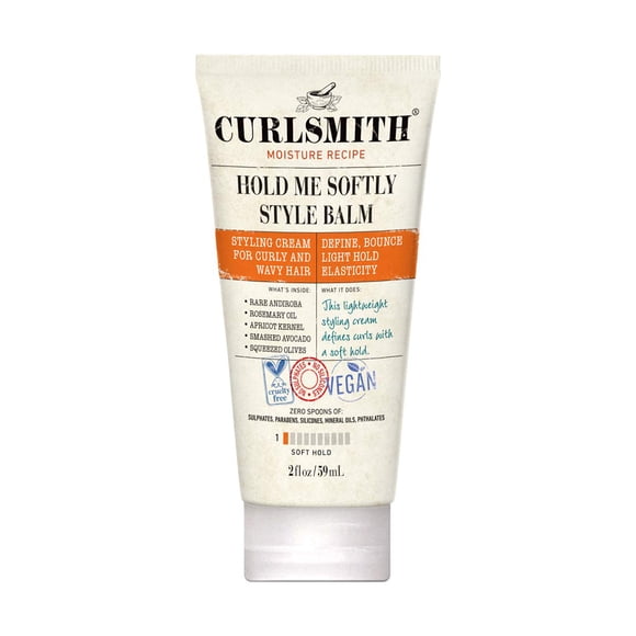 Curlsmith - Baume Style Tiens-Moi Doux - Crème Coiffante Végane Douce pour Cheveux Ondulés et Bouclés, Aspect Naturel (2oz)