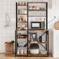 thumbnail image 2 of Ourlova Bakers Rack with Power Outlet, Microwave Stand with 2 Wire Drawer, Industrial Coffee Bar Station, 7-Tier Kitchen Bakers Rack with Large Storage, 2 of 7