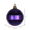 thumbnail image 2 of Vickerman Vickerman 5.5" Plum Shiny/Matte Mirror Ball Christmas Ornament, 2 of 2