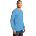 thumbnail image 4 of Port & Company Long Sleeve Essential T-Shirt. Aquatic Blue. 2XL., 4 of 4
