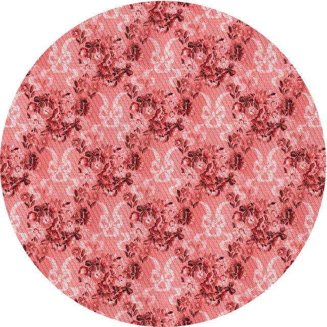 Ahgly Tapis Rond Lavable en Machine Intérieur Transitionnel Rose Corail Clair, 4 Pieds Rond