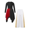 thumbnail image 2 of Zaldita Robe de Danse Liturgique Csaual pour Filles, Louange, Chorale d'Église, Robe Patchwork et Ensemble Pantalon à Jambe Grand, Tenue de Danse Rouge&Blanc 16, 2 of 5