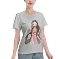 thumbnail image 2 of T-Shirt Basique à Manches Courtes pour Femmes Demon Slayer Blade Nidouzi, 2 of 6