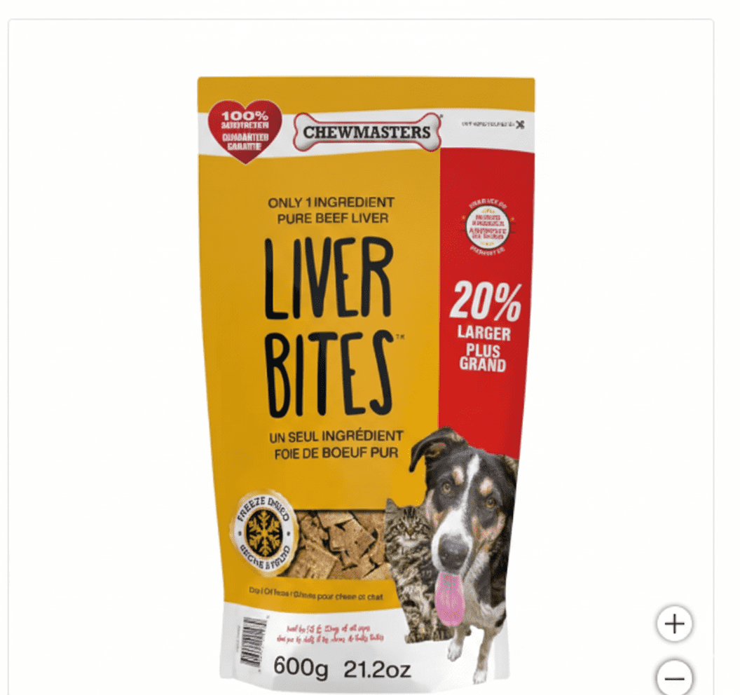 Chewmasters Freeze Dried Beef Liver Bites Dog Treats,  600g